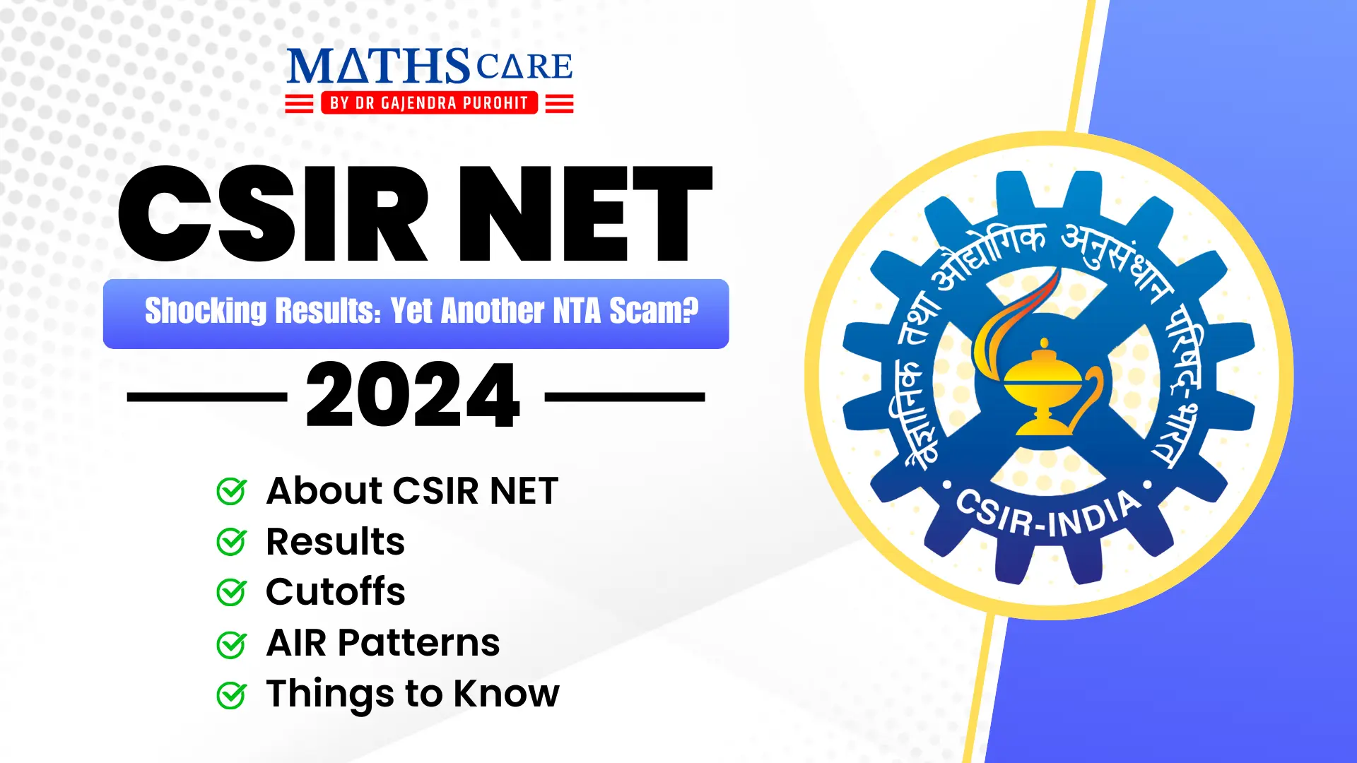 CSIR NET June 2024 Shocking Results: Yet Another NTA Scam?