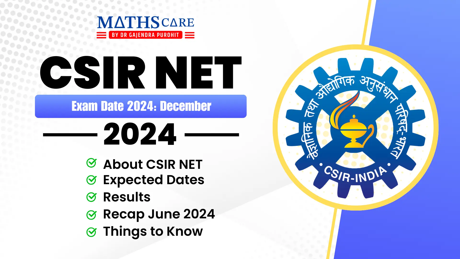 CSIR NET Exam Date 2024: December