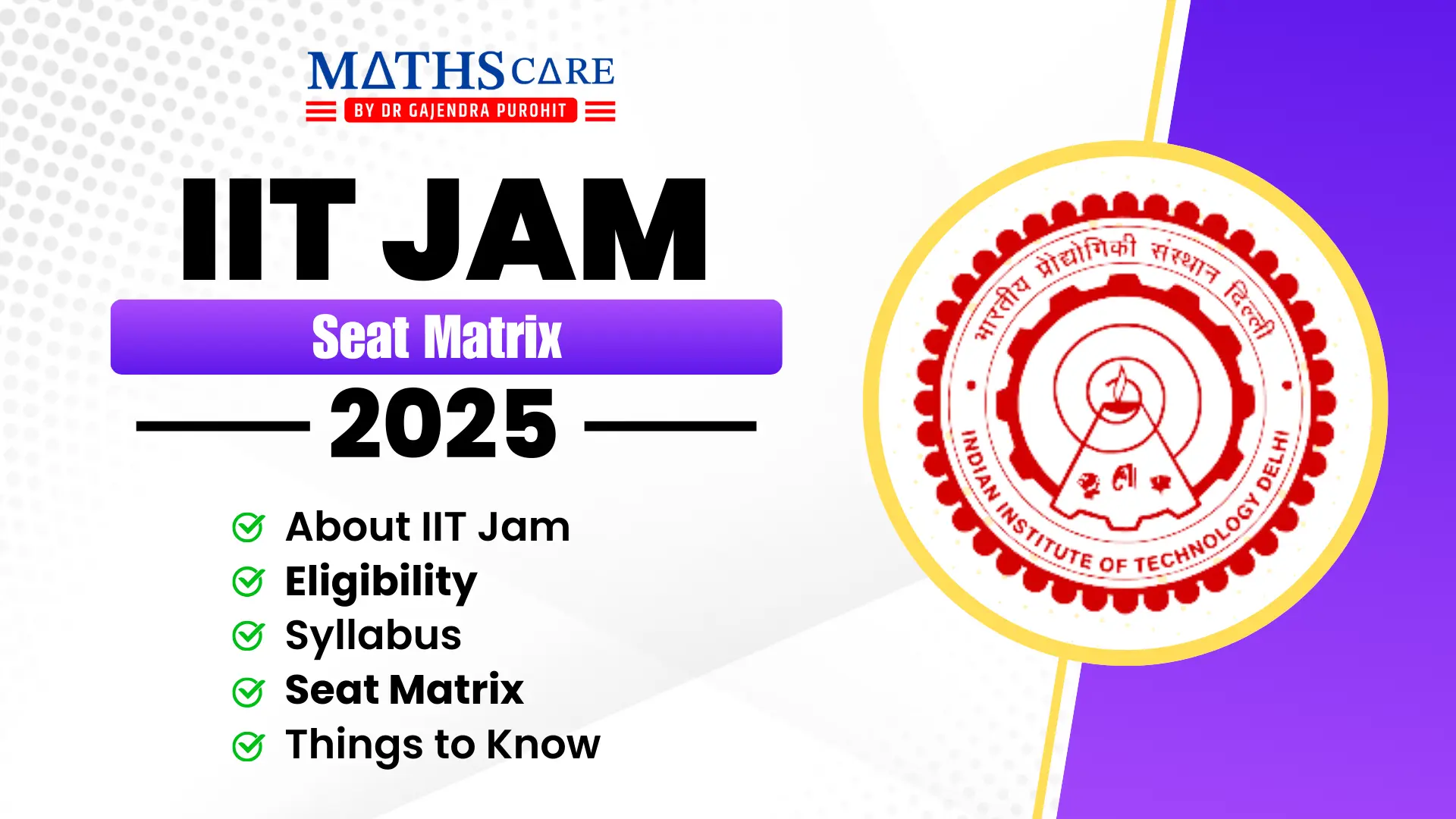 IIT JAM Seat Matrix 2025