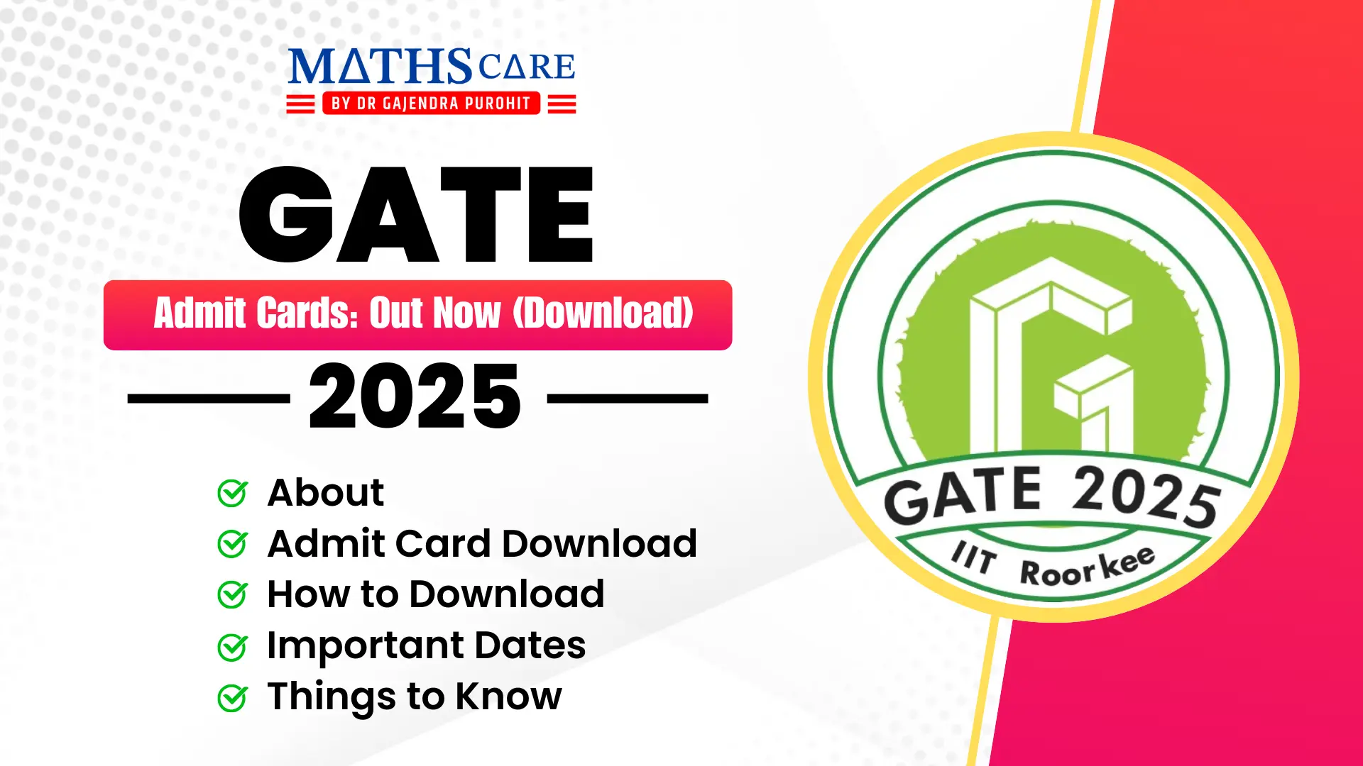 GATE 2025 Admit Cards: Out Now (Download)