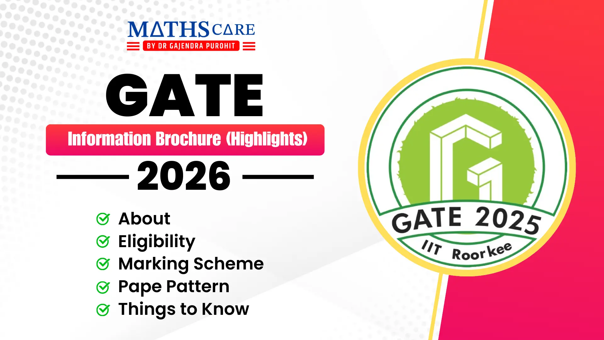 GATE 2026 Information Brochure (Highlights)