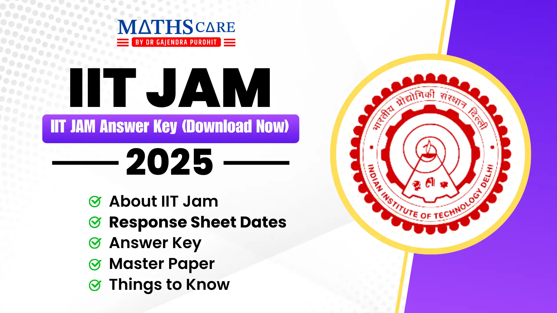 IIT JAM Answer Key 2025 (Download Now)