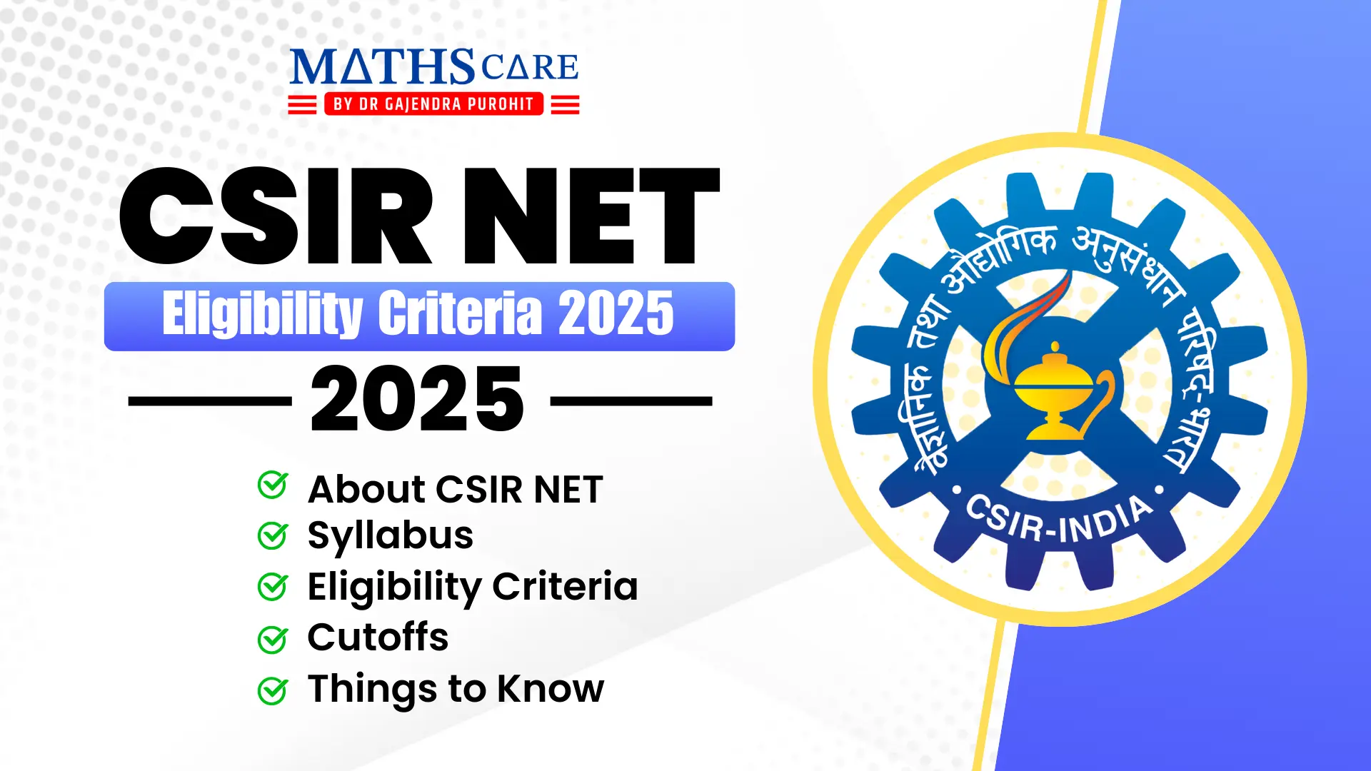 CSIR NET Eligibility Criteria 2025